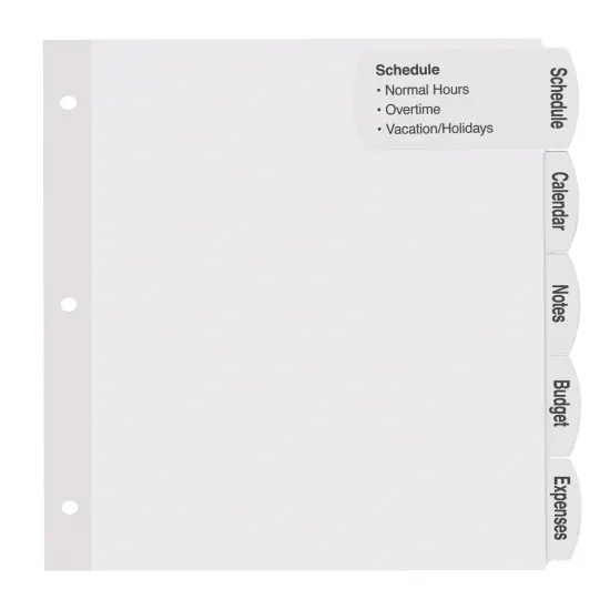 Avery Big Tab Printable Large White Label Dividers with Easy Peel, 5 Tabs, 4 Sets (14438) {3}