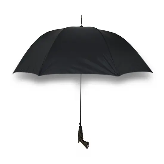 50 in. Peacemaker Handle Black Auto Open Stick Umbrella {4}