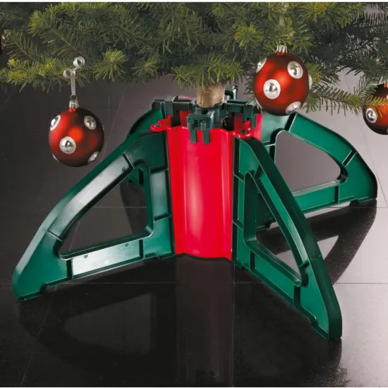 Northlight Christmas Tree Stand with Clamping System - For Real Live Trees Up To 10' Red {3}