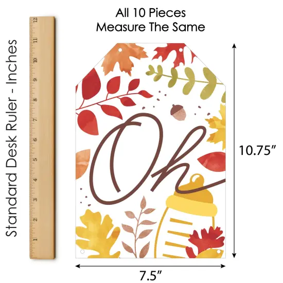 Big Dot of Happiness Fall Foliage Baby - Hanging Vertical Paper Door Banners - Autumn Leaves Baby Shower Wall Decoration Kit - Indoor Door Decor {7}