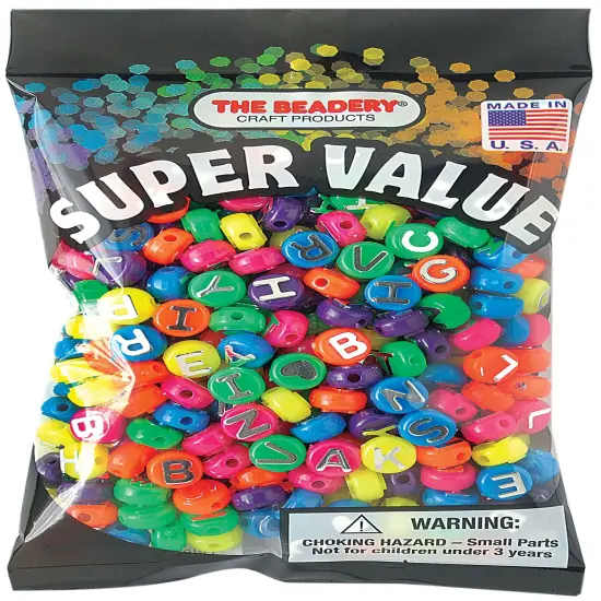 The Beadery Alphabet Beads 10mm-Neon {1}