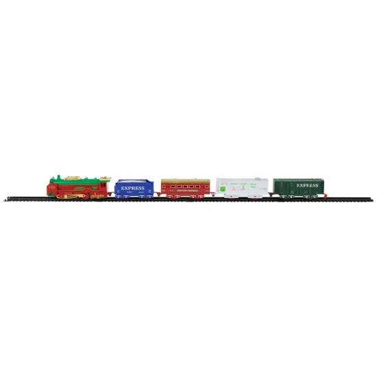 Northlight 21 Pc Green and Red Battery Operated Lighted and Animated Classic Train Set {3}
