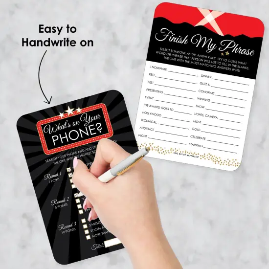 Big Dot of Happiness Red Carpet - 2-in-1 Movie Night Party Cards - Activity Duo Games - Set of 20 {4}