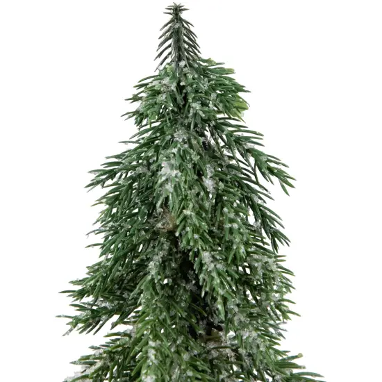 Northlight Frosted Icy Pine Christmas Tree with Jute Base - 7.5" Green {7}