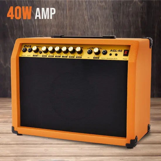 LyxPro Electric Guitar Amp, 40 Watt Portable Amplifier Mahogany {3}