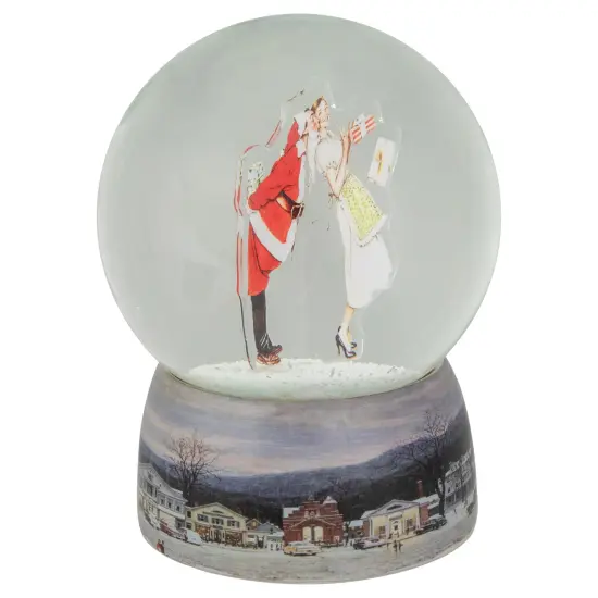 Northlight Norman Rockwell "Christmas Surprise" Snow Globe - 6.5" White {7}