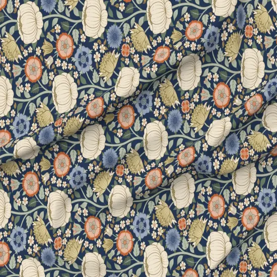 Various Fabrics by the Yard or Fat Quarter Victorian Botanical Flowers Railroaded Art Nouveau Custom Printed Fabric by Spoonflower {6}