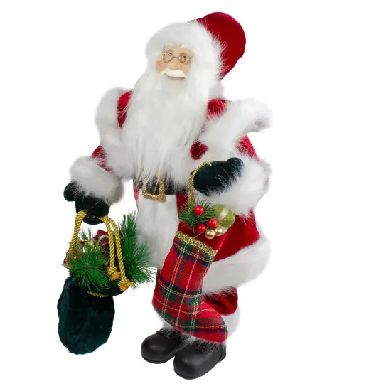 Northlight 18" Standing Santa with Presents Christmas Figure Red {4}