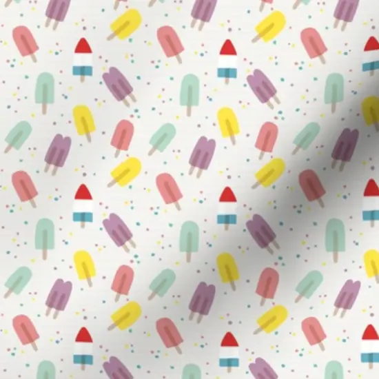 Various Fabrics by the Yard or Fat Quarter Desert Treats Ice Cream Pop Polka Dots Polkdadot Ditsy Scale Gray Yellow Green Pink Custom Printed Fabric by Spoonflower {7}