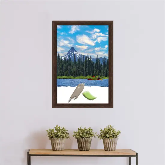 Warm Walnut Narrow Wood Picture Frame {5}