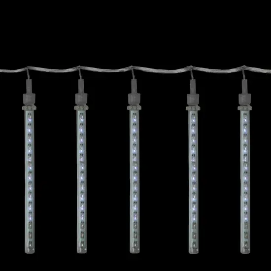 Kurt Adler LED Double Sided Dripping Icicle Christmas Lights - White - 8ct Clear {1}