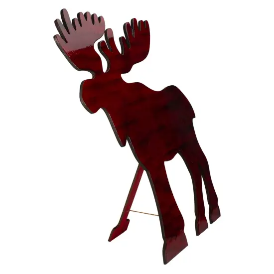 Northlight Stained Standing Moose Christmas Decoration - 25.5" - Red and Black {3}