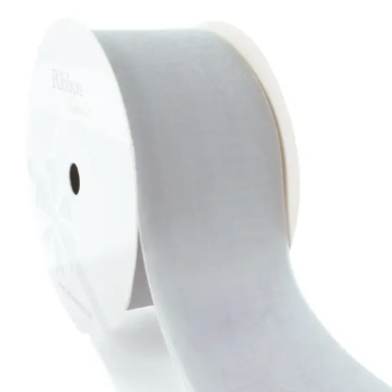 2" Velvet Ribbon (5yd & 25yd Spool Lengths) 009 Silver {1}
