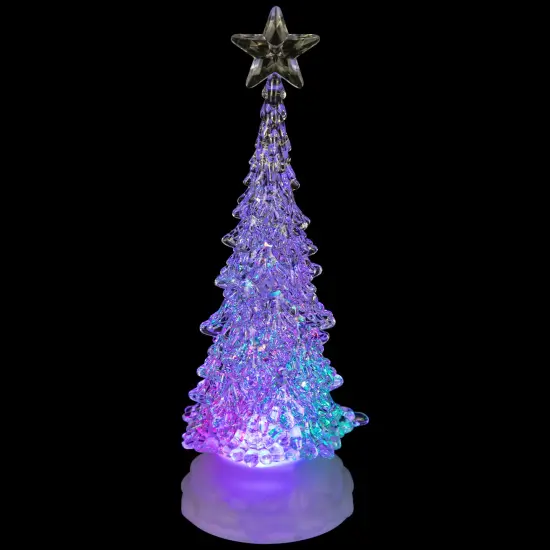 Northlight LED Lighted Acrylic Christmas Tree Decoration - 10.5" - Multi-Color Lights Clear {5}