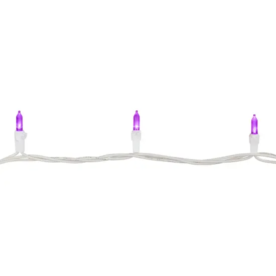 Northlight LED Mini Christmas Lights - Purple - 16.25' White Wire - 50ct {6}