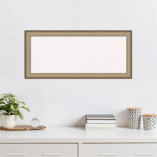 Elegant Brushed Narrow Framed Corkboard, White Cork Bronze {4}
