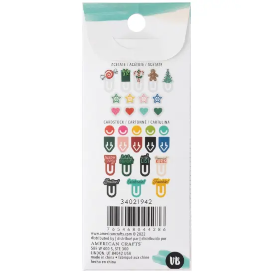 Vicki Boutin Peppermint Kisses Die-Cut Paper Clips 30/Pkg {2}