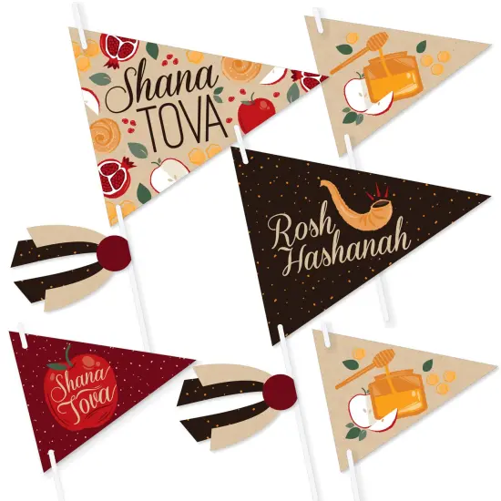Big Dot of Happiness Rosh Hashanah - Triangle Jewish New Year Party Photo Props - Pennant Flag Centerpieces - Set of 20 {1}