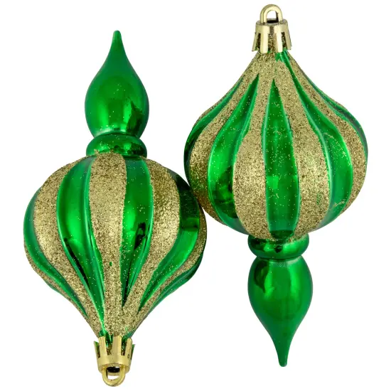 Northlight 8ct Green Shatterproof Finial Christmas Ornaments, 4.75" {5}