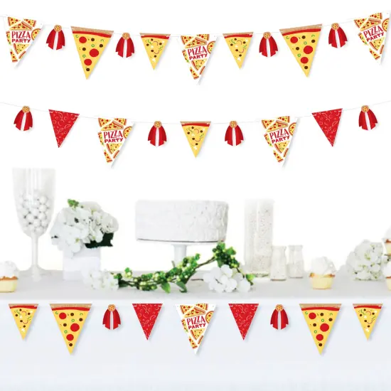 Big Dot of Happiness Pizza Party Time - DIY Baby Shower or Birthday Party Pennant Garland Decoration - Triangle Banner - 30 Pieces {3}