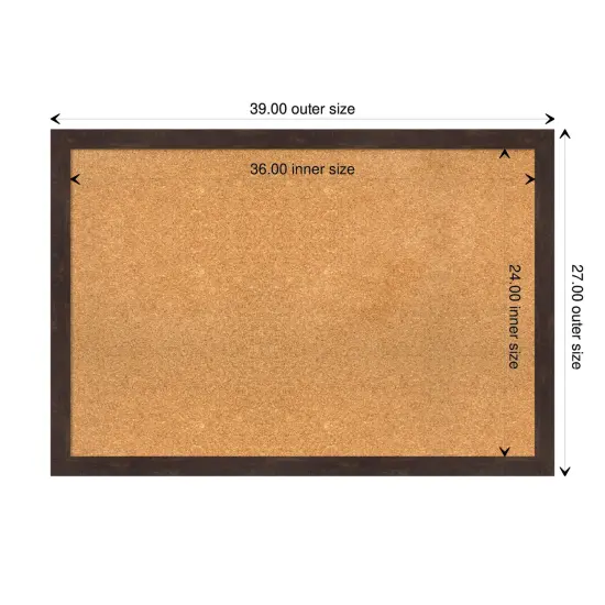 Fresco Wood Framed Corkboard, Natural Cork Fresco Dark Walnut {3}