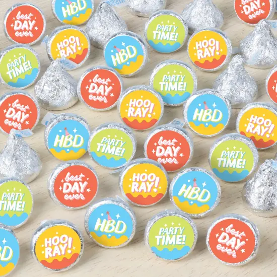 Big Dot of Happiness Party Time - Happy Birthday Party Small Round Candy Stickers - Party Favor Labels - 324 Count {1}