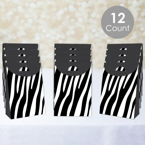 Big Dot of Happiness Zebra Print - Safari Gift Favor Bags - Party Goodie Boxes - Set of 12 {3}