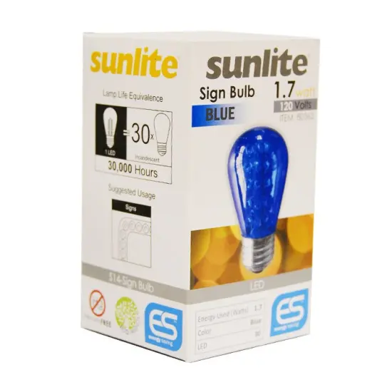 SUNLITE 1.7w 120v Sign S14 30LED E26 Blue LED Light Bulb {2}