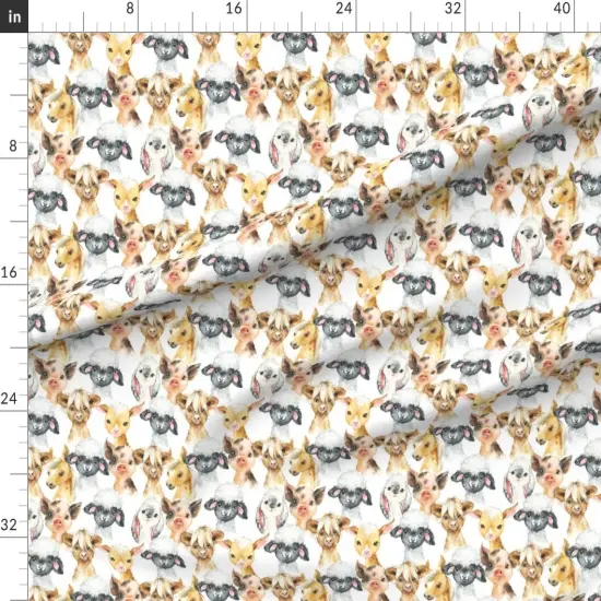 Various Fabrics by the Yard or Fat Quarter Animals Lamb Highland Cow Scottish Custom Printed Fabric by Spoonflower {1}
