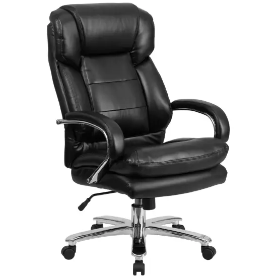 Emma and Oliver 24/7 500 lb. Big & Tall Executive Swivel Ergonomic Office Chair with Loop Arms Black Fabric {6}