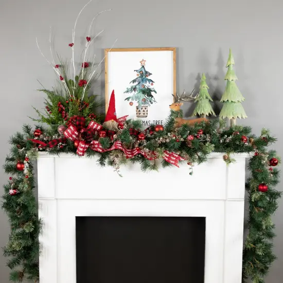 Northlight Yorkville Pine with Twigs and Pinecone Artificial Christmas Garland - 9' x 10" - Unlit Green {3}