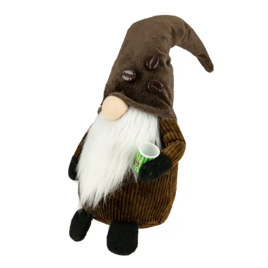 Northlight 14.5" Brown Coffee Bean Gnome with Coffee Cup {4}