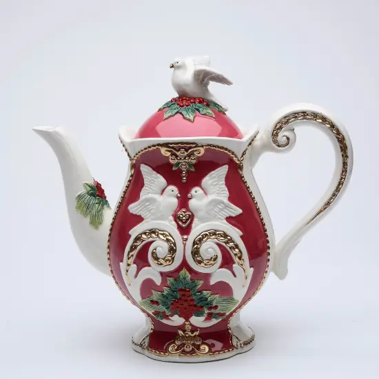 Ceramic Christmas Fantasia Teapot, Home D&eacute;cor, Gift for Her, Gift for Mom, Kitchen D&eacute;cor, Christmas D&eacute;cor {3}
