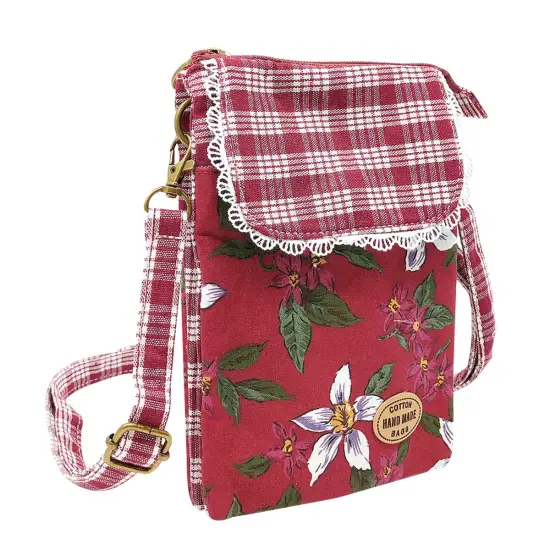 Wrapables Mini Crossbody Cell Phone Bag Front Flap / Red {1}