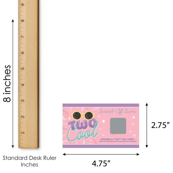 Big Dot of Happiness Two Cool - Girl - Pastel 2nd Birthday Party Game Scratch Off Cards - 22 Count {7}