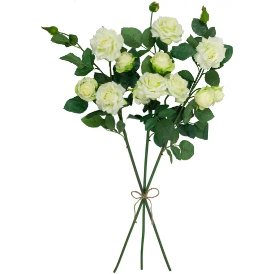Northlight Real Touch&trade; White Artificial Rose Floral Sprays, Set of 6 -35" {6}