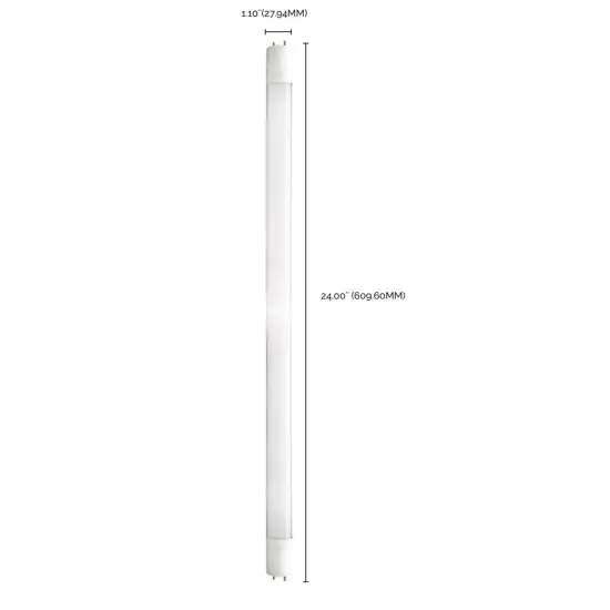 Satco 9W 2Ft T8 LED Tube 5000K 1150LM G13 Base Ballast Bypass Natural Light {4}