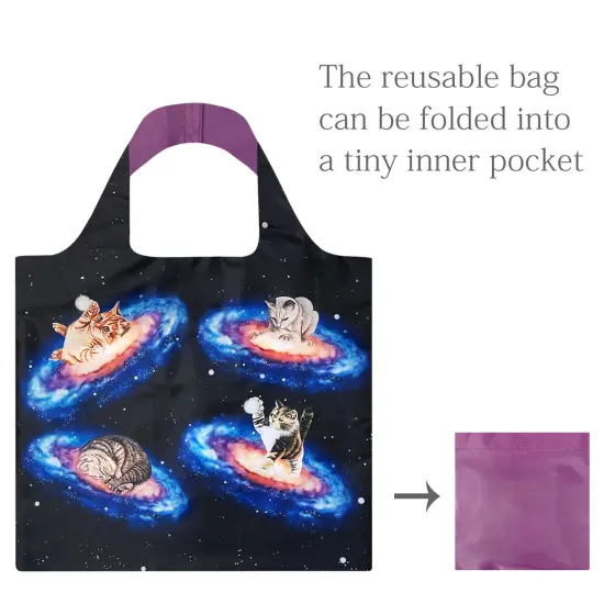 Wrapables AllyBag Collection Reusable Shopping Bag Galaxy Cats {6}