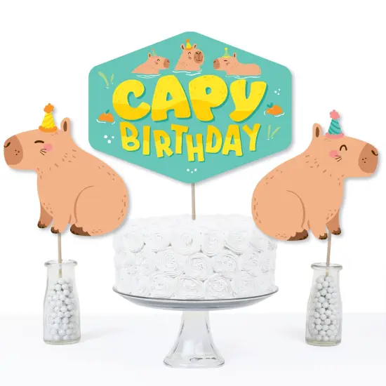 Big Dot of Happiness Capy Birthday - Capybara Party Centerpiece Sticks - Table Toppers - Set of 15 {4}