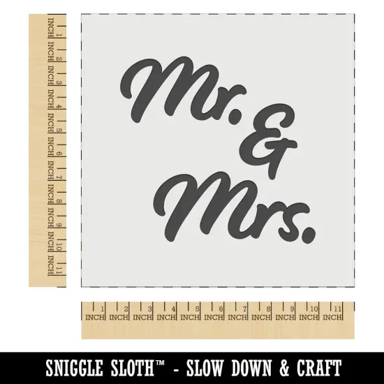 Mr. and Mrs. Married Couple Wedding Anniversary Wall Cookie DIY Craft Reusable Stencil {1}