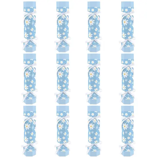 Big Dot of Happiness Blue Daisy Flowers - No Snap Floral Party Table Favors - DIY Cracker Boxes - Set of 12 {7}