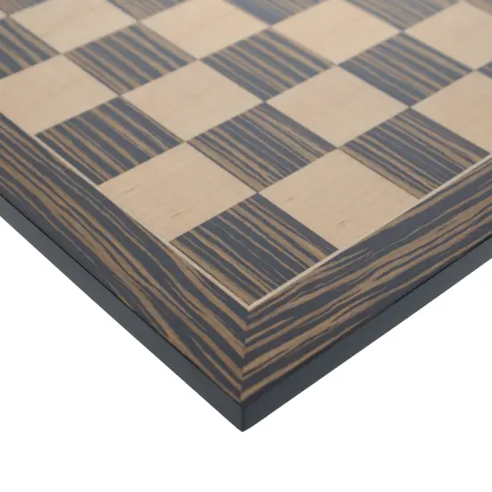 WE Games Deluxe Chess Board, Zebra & Natural Wood 19 in {3}
