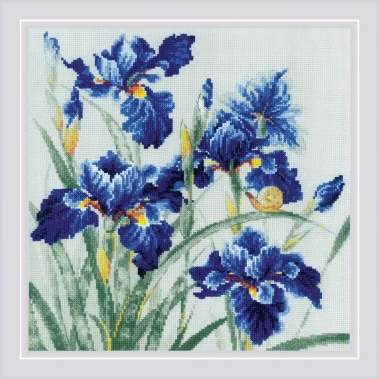 RIOLIS Counted Cross Stitch Kit 11.75"X11.75"-Blue Irises {1}