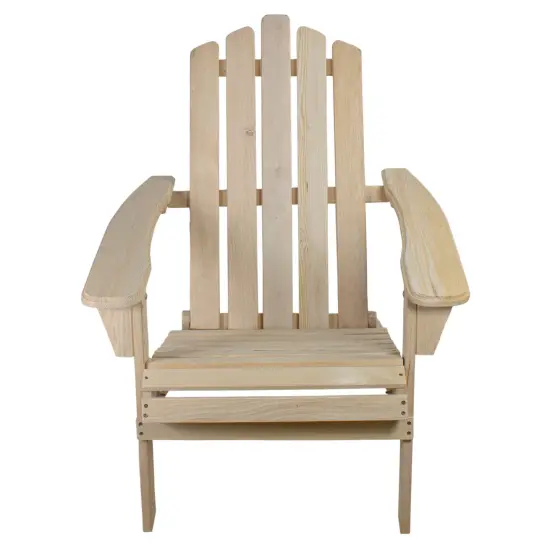 Northlight 36" Natural Brown Classic Folding Wooden Adirondack Chair {4}