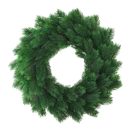 Northlight Real Touch&trade;️ Lush Pine Artificial Christmas Wreath - 16" - Unlit Green {1}