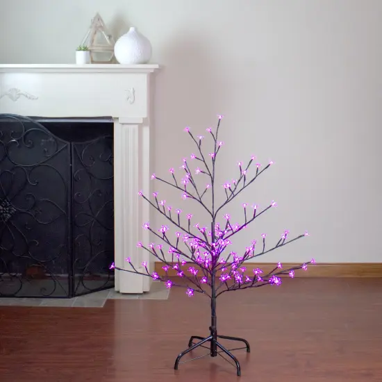 Northlight 4' Pre-Lit Sakura Cherry Blossom Flower Artificial Tree - Pink LED Lights {3}