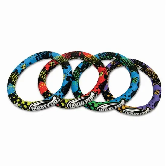 Swim Central Set of 4 Vibrantly Colored Swimming Pool Dive Rings 7.5" Yellow {3}