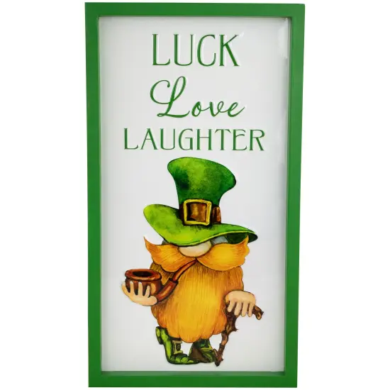 Northlight Luck Love Laughter St. Patricks Day Framed Wall Sign - 18" Green {1}