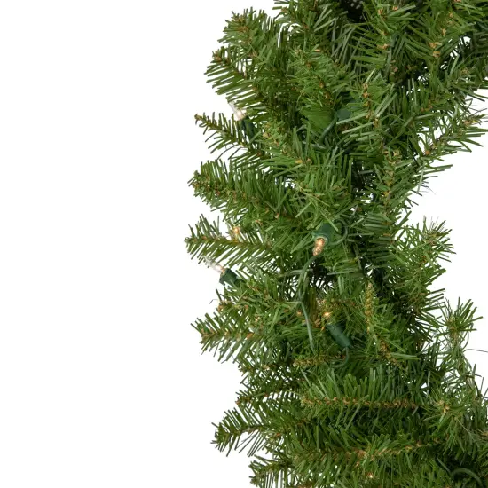 Northlight Pre-Lit Rockwood Pine Artificial Christmas Wreath - 24" - Clear Lights Green {4}