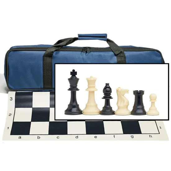 Complete Tournament Chess Set &ndash; Plastic Chess Pieces with Roll-up Chess Board and Travel Canvas Bag {9}